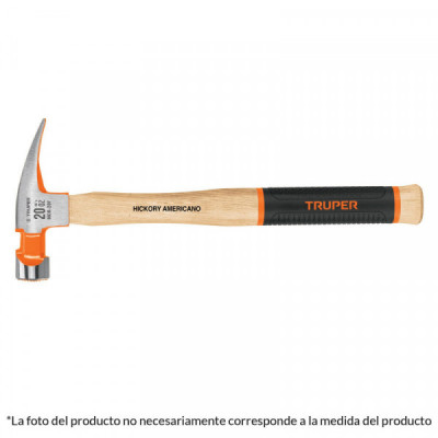 MOR-24F Martillo pulido uña recta 24 oz, boca fresada, mango hickory TRUPER | DIHERESA