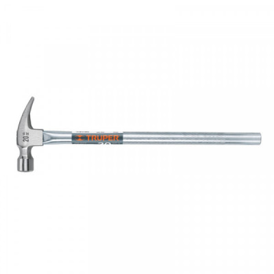 MTR-20F Martillo uña recta 20 oz, mango tubular, boca fresada TRUPER | DIHERESA