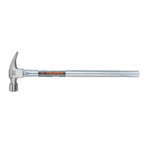 MTR-20F Martillo uña recta 20 oz, mango tubular, boca fresada TRUPER | DIHERESA