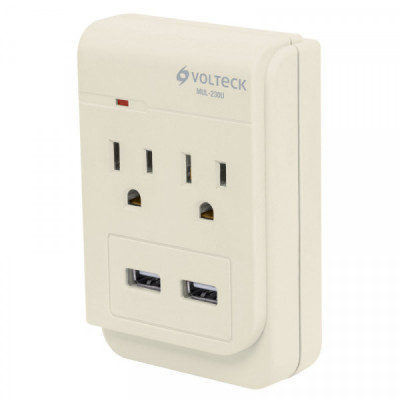 MUL-230U Multicontacto, 2 entradas,con 2 entradas USB, aterrizado TRUPER | DIHERESA