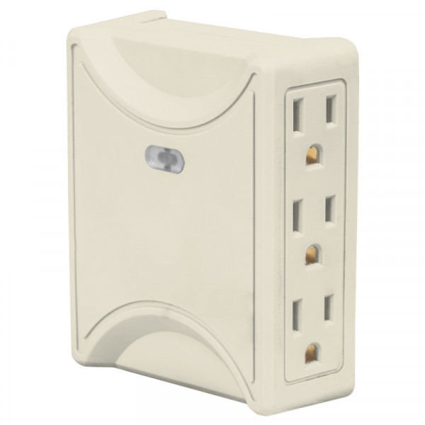 MUL-630 Multicontacto 6 entradas, aterrizado, lateral, Volteck TRUPER | DIHERESA
