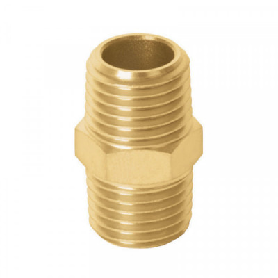 NIPLE Niple de latón, tipo FF, cuerda 1/4 NPT TRUPER | DIHERESA