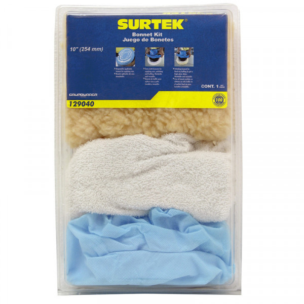 129040 SURTEK Juego de 7 bonetes para pulidora 10" Surtek | DIHERESA