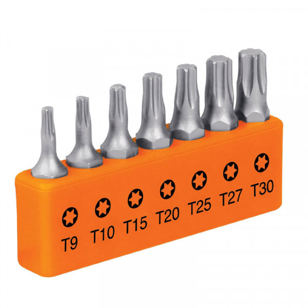 P7-15T Juego de 7 puntas Torx, largo 1', en organizador TRUPER | DIHERESA