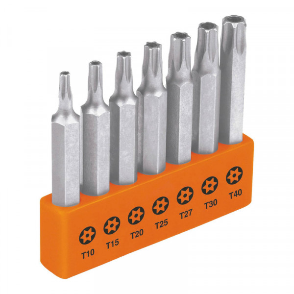 P7-20TS Juego de 7 puntas Torx con seguro, largo 2' en organizador TRUPER | DIHERESA
