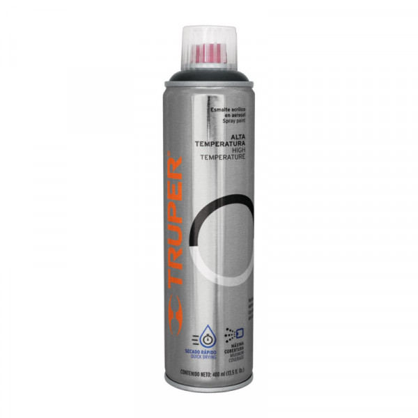 PA-ALTE-N Pintura (Esmalte acrílico) en aerosol,alta temperatura,negro TRUPER | DIHERESA