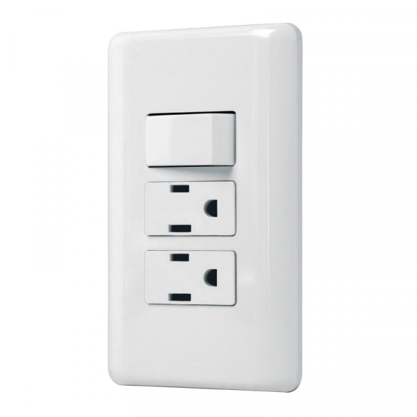 PA-APCO-B3 Placa armada 2 contactos e interruptor sencillo, Basic TRUPER | DIHERESA