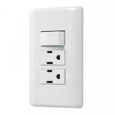 PA-APCO-B3 Placa armada 2 contactos e interruptor sencillo, Basic TRUPER | DIHERESA