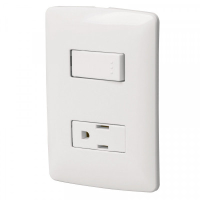 PA-APCO-IB Placa armada contacto e interruptor, blanco, línea Italiana TRUPER | DIHERESA