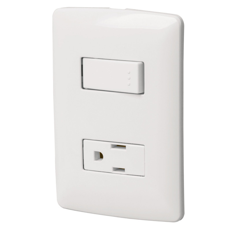 PA-APCO-IB Placa armada contacto e interruptor, blanco, línea Italiana TRUPER | DIHERESA
