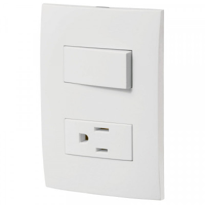 PA-APCO-OB Placa armada contacto e interruptor, línea Oslo, blanco TRUPER | DIHERESA