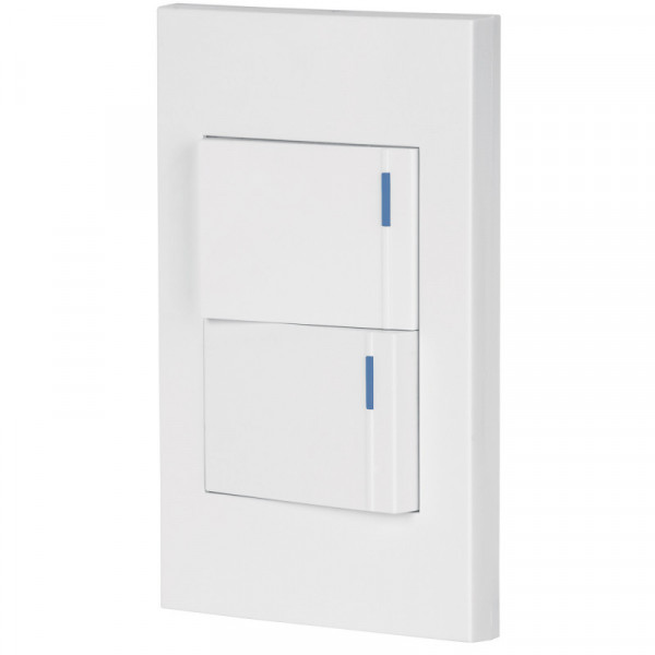 PA-APDO15-EB Placa armada 2 interruptores, 1.5 módulos, Española, blanco TRUPER | DIHERESA