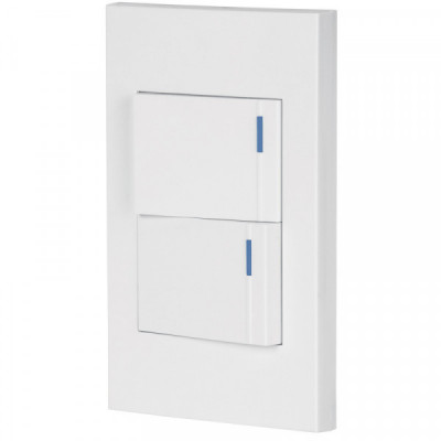 PA-APDO15-EB Placa armada 2 interruptores, 1.5 módulos, Española, blanco TRUPER | DIHERESA