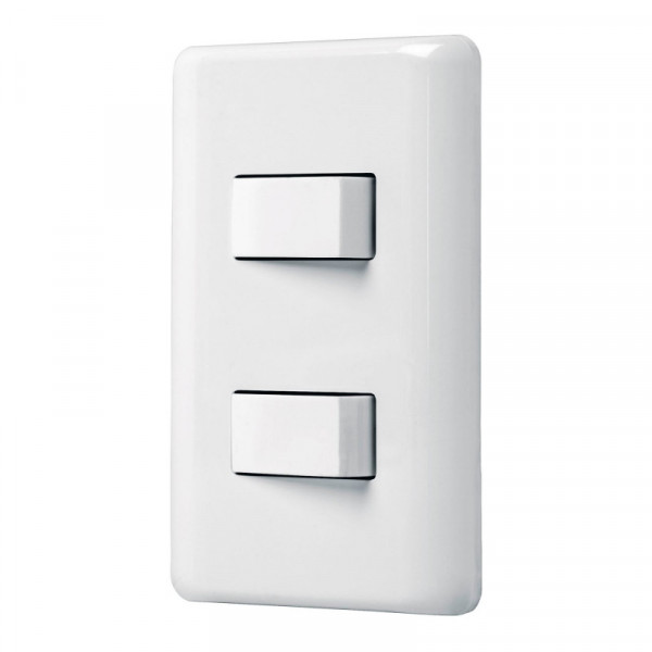PA-APDO-B Placa armada con 2 interruptores sencillos, Volteck Basic TRUPER | DIHERESA