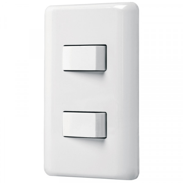 PA-APDO-EB Placa armada 1 interruptor sencillo + 1 de 3 vías, Basic TRUPER | DIHERESA