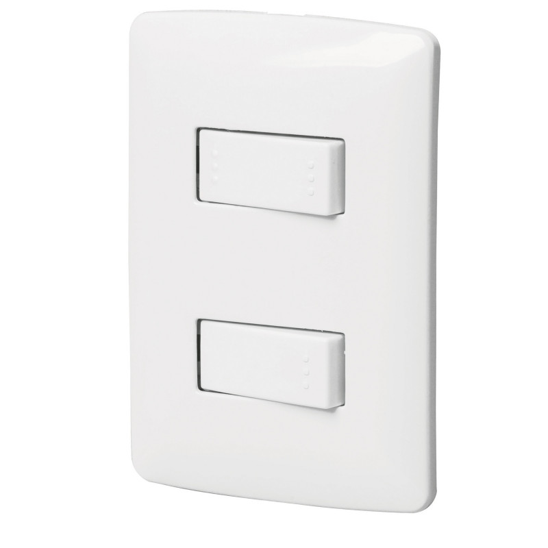 PA-APDO-EIB Placa armada interruptor sencillo y escalera,Italiana,blanco TRUPER | DIHERESA