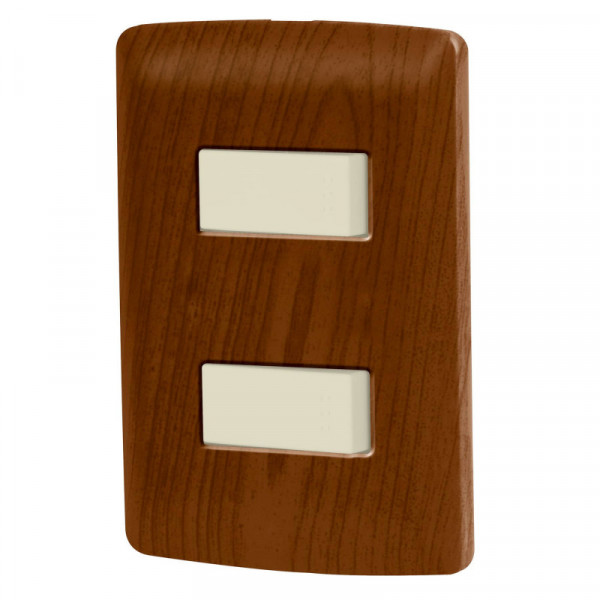 PA-APDO-IM Placa armada madera con 2 interruptores sencillos Italiana TRUPER | DIHERESA
