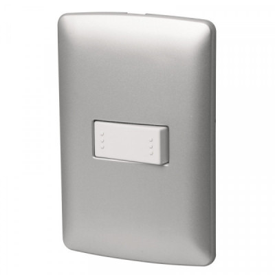 PA-APSE-EIP Placa armada con interruptor escalera, línea Italiana, plata TRUPER | DIHERESA