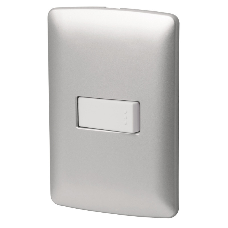 PA-APSE-IP Placa armada con interruptor sencillo, línea Italiana, plata TRUPER | DIHERESA PA-APSE-IP Placa armada con interruptor sencillo, línea Italiana, plata TRUPER | DIHERESA