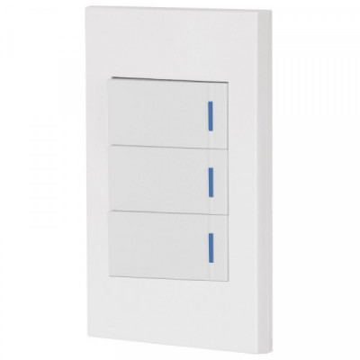 PA-APTR-EEB Placa armada con 3 interruptores, (1 de 3 vias),Española,bco TRUPER | DIHERESA