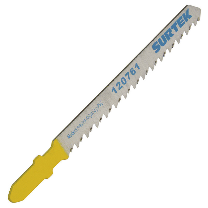 120761 SURTEK Segueta para sierra caladora 10 dientes por pulgada zanco"T" (5 piezas) Surtek | DIHERESA 120761 SURTEK Segueta para sierra caladora 10 dientes por pulgada zanco"T" (5 piezas) Surtek | DIHERESA