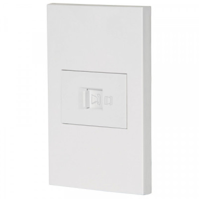 PA-TE-EB Placa armada con toma para teléfono, 1.5mod, Española,blanco TRUPER | DIHERESA