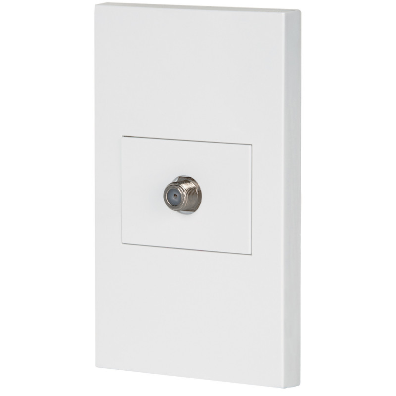PA-TV-EB Placa armada con toma de TV, 1.5 mod, línea Española, blanco TRUPER | DIHERESA PA-TV-EB Placa armada con toma de TV, 1.5 mod, línea Española, blanco TRUPER | DIHERESA