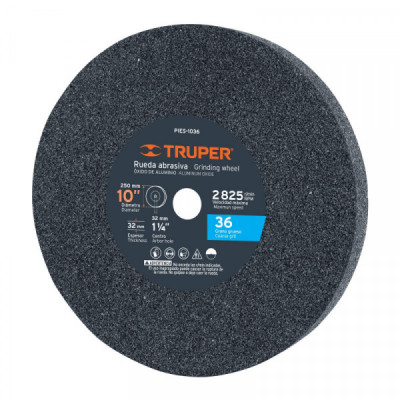PIES-1036 Piedra para esmeril 10 X 1-1/4', óxido de aluminio, grano 36 TRUPER | DIHERESA