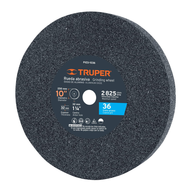 PIES-1036 Piedra para esmeril 10 X 1-1/4', óxido de aluminio, grano 36 TRUPER | DIHERESA PIES-1036 Piedra para esmeril 10 X 1-1/4', óxido de aluminio, grano 36 TRUPER | DIHERESA