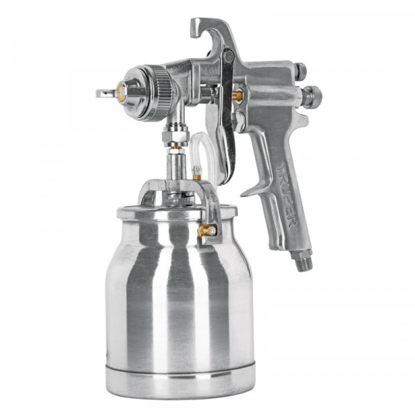 PIPI-310 Pistola p/pintar succión HVHP, vaso alum, 1.8mm, 2 perillas TRUPER | DIHERESA