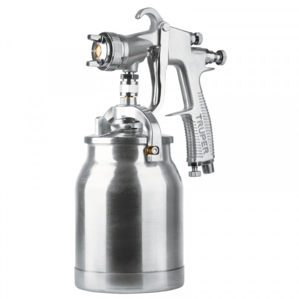 PIPI-330 Pistola p/pintar succión HVLP, vaso alum, boquilla 1.4mm TRUPER | DIHERESA