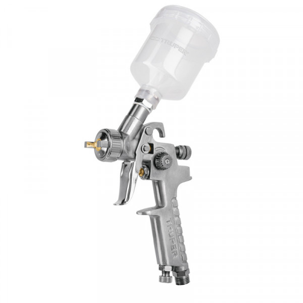 PIPI-410 Pistola p/retoque gravedad, HVLP,vaso plástico,boquilla 1 mm TRUPER | DIHERESA