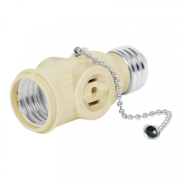 POBA-17 Portalámpara de baquelita, con interruptor de cadena,Volteck TRUPER | DIHERESA