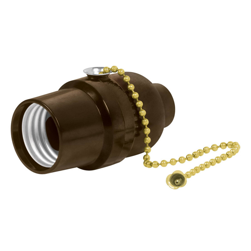 POBA-18 Portalámpara de baquelita, con interruptor de cadena,Volteck TRUPER | DIHERESA