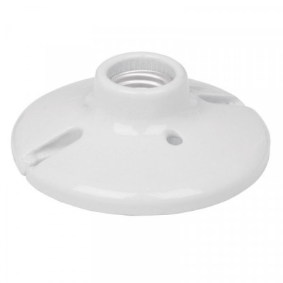 POPO-18 Portalámpara de porcelana, 4-1/2', circular, Volteck TRUPER | DIHERESA
