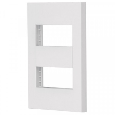 PPDO-EB Placa 2 módulos + tapón ciego, línea Española, color blanco TRUPER | DIHERESA