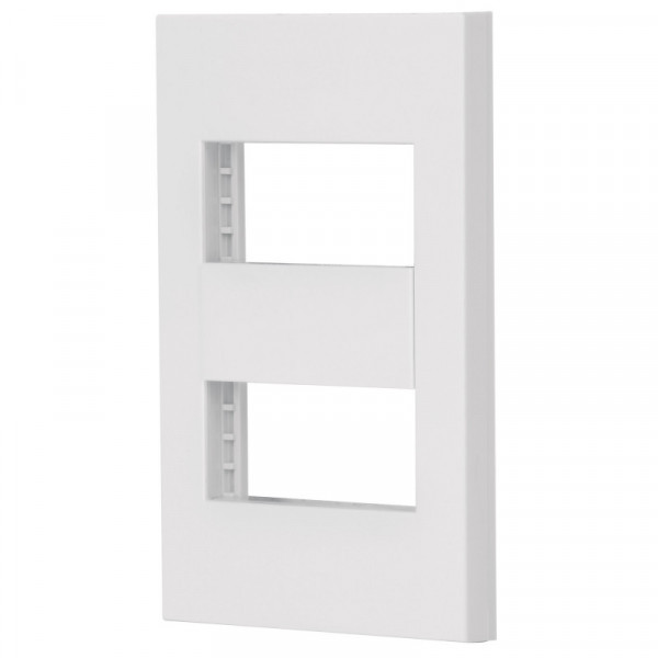 PPDO-EB Placa 2 módulos + tapón ciego, línea Española, color blanco TRUPER | DIHERESA