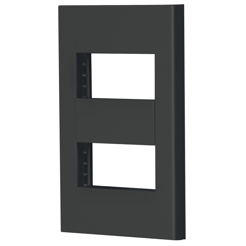 PPDO-EN Placa 2 módulos + tapón ciego, línea Española, color negro TRUPER | DIHERESA PPDO-EN Placa 2 módulos + tapón ciego, línea Española, color negro TRUPER | DIHERESA