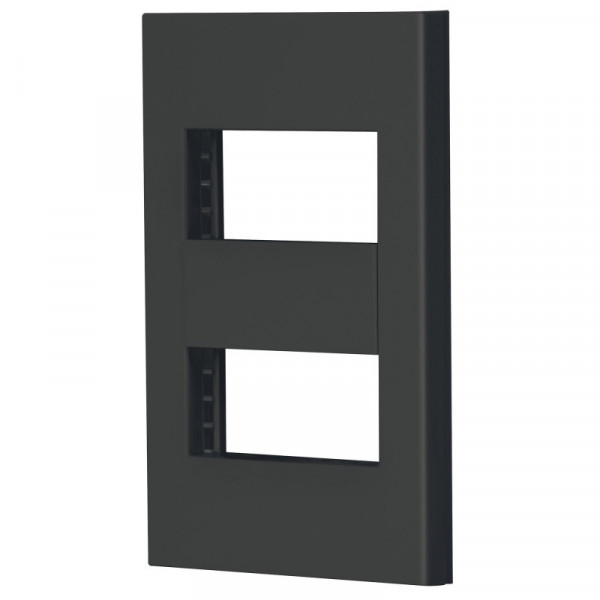 PPDO-EN Placa 2 módulos + tapón ciego, línea Española, color negro TRUPER | DIHERESA