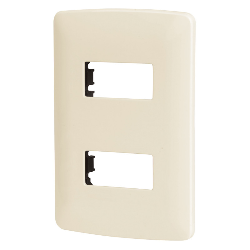 PPDO-I Placa 2 módulos de ABS, línea Italiana, color marfil TRUPER | DIHERESA PPDO-I Placa 2 módulos de ABS, línea Italiana, color marfil TRUPER | DIHERESA