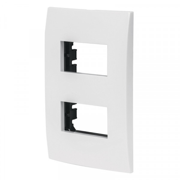 PPDO-OB Placa 2 módulos de ABS, línea Oslo, color blanco TRUPER | DIHERESA