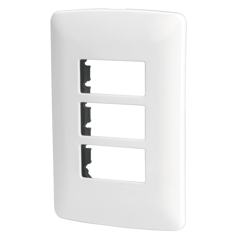 PPTR-IB Placa 3 módulos de ABS, línea Italiana, color blanco TRUPER | DIHERESA PPTR-IB Placa 3 módulos de ABS, línea Italiana, color blanco TRUPER | DIHERESA