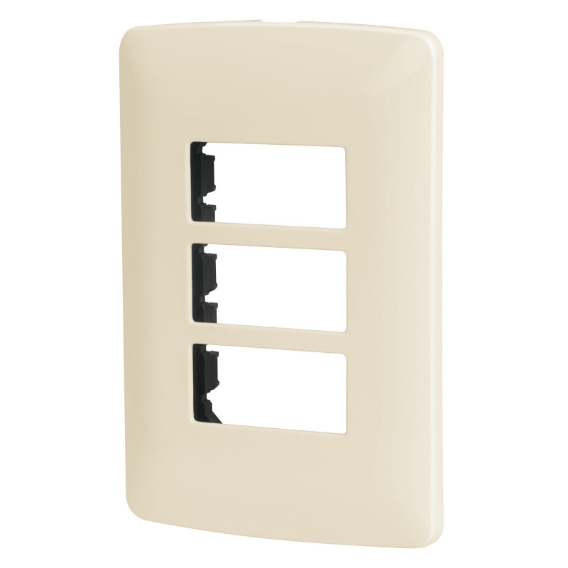 PPTR-I Placa 3 módulos de ABS, línea Italiana, color marfil TRUPER | DIHERESA PPTR-I Placa 3 módulos de ABS, línea Italiana, color marfil TRUPER | DIHERESA