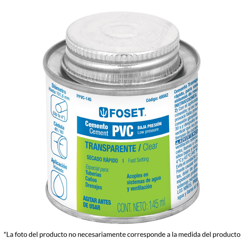 PPVC-145 Cemento para PVC, bote 145 ml TRUPER | DIHERESA PPVC-145 Cemento para PVC, bote 145 ml TRUPER | DIHERESA