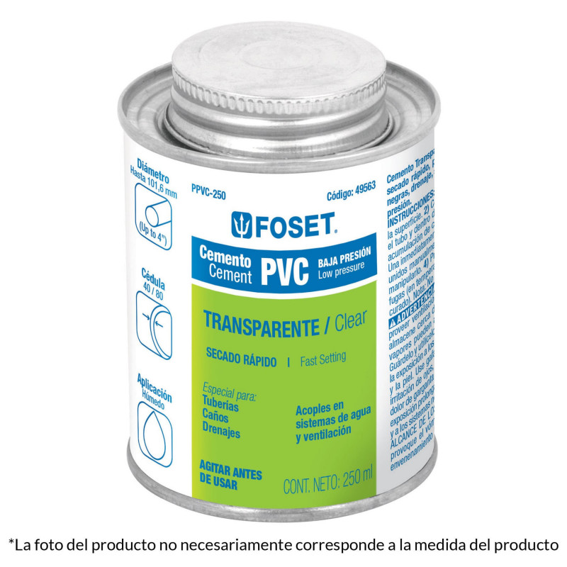 PPVC-250 Cemento para PVC, bote 250 ml TRUPER | DIHERESA PPVC-250 Cemento para PVC, bote 250 ml TRUPER | DIHERESA
