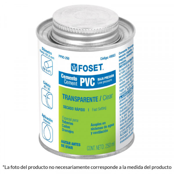 PPVC-500 Cemento para PVC, bote 500 ml TRUPER | DIHERESA