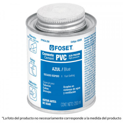 PPVCA-250 Cemento azul para PVC, hasta 12', bote 250 ml TRUPER | DIHERESA