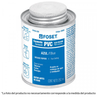 PPVCA-500 Cemento azul para PVC, hasta 12', bote 500 ml TRUPER | DIHERESA