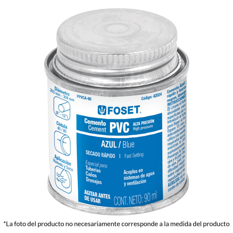 PPVCA-90 Cemento azul para PVC, hasta 12', bote 90 ml TRUPER | DIHERESA PPVCA-90 Cemento azul para PVC, hasta 12', bote 90 ml TRUPER | DIHERESA