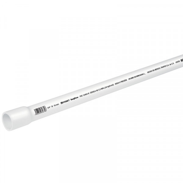 PVC-002 Tubo de PVC hidráulico cédula 40, 3/4', tramo 3m TRUPER | DIHERESA